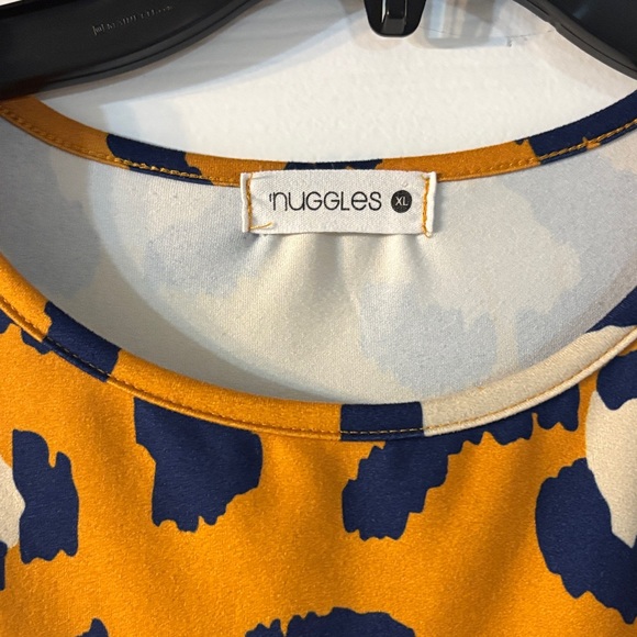 Leopard Print Tunic Top - Mustard and Navy - Picture 2 of 6